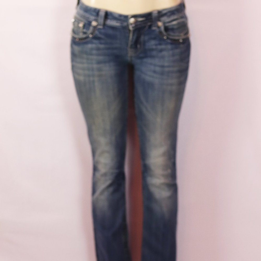 MISS ME DISTRESSED JP6220BV BOOT LEG JEAN 27 - Picture 2 of 5